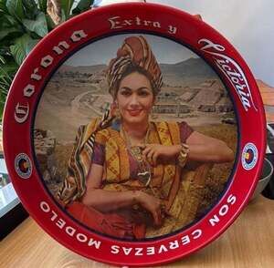 Corona Extra Vintage Metal Beer Serving Tray